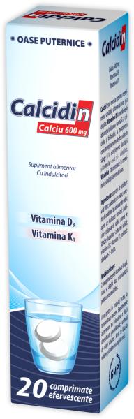 Calcidin 600 mg, 20 comprimate efervescente