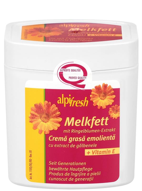 Crema grasa emolienta cu galbenele si Vitamina E  Melkfett  250 ml