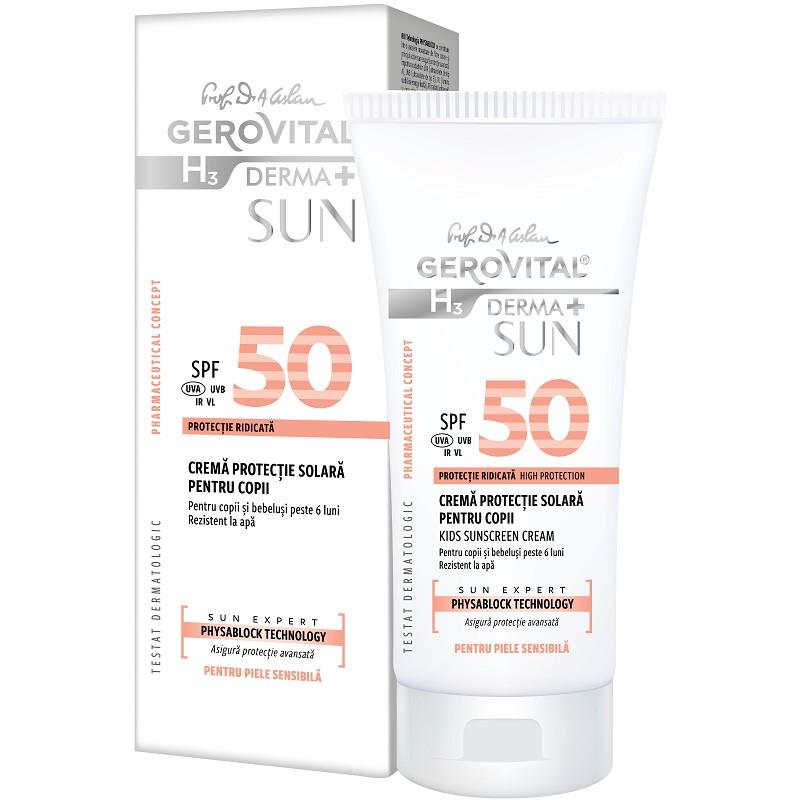 Crema protectie solara pentru copii spf 50 Gerovital Derma+ Sun, 100ml