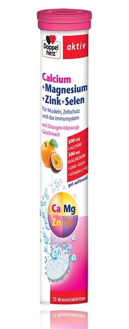 Doppelherz aktiv Calciu Magneziu Zinc Seleniu, 15 comprimate efervescente