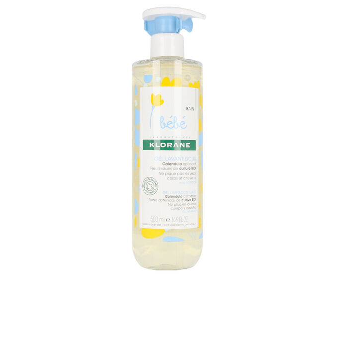 Gel pentru curatare delicata 2 in 1, par si corp, Klorane Bebe, 500 ml