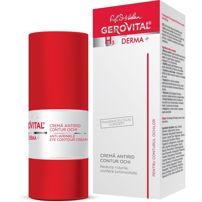 Gerovital H3 DERMA+ Crema antirid contur ochi 15 ml