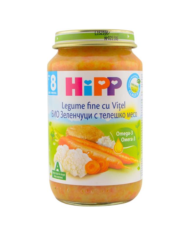 Hipp Legume fine si Orez cu Carne de Vitel BIO din a 8 a luna 220gr