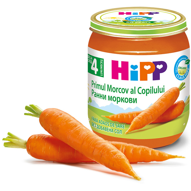 Hipp Primul Morcov al Copilului BIO de la 4 luni 125 gr 