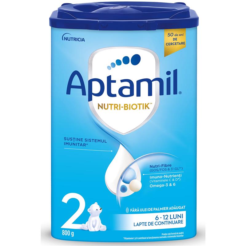 Aptamil 2, lapte de continuare, 800g, 6-12 luni