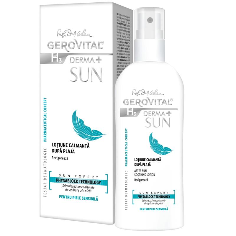 Lotiune calmanta dupa plaja Gerovital H3 Derma+ Sun, 150 ml