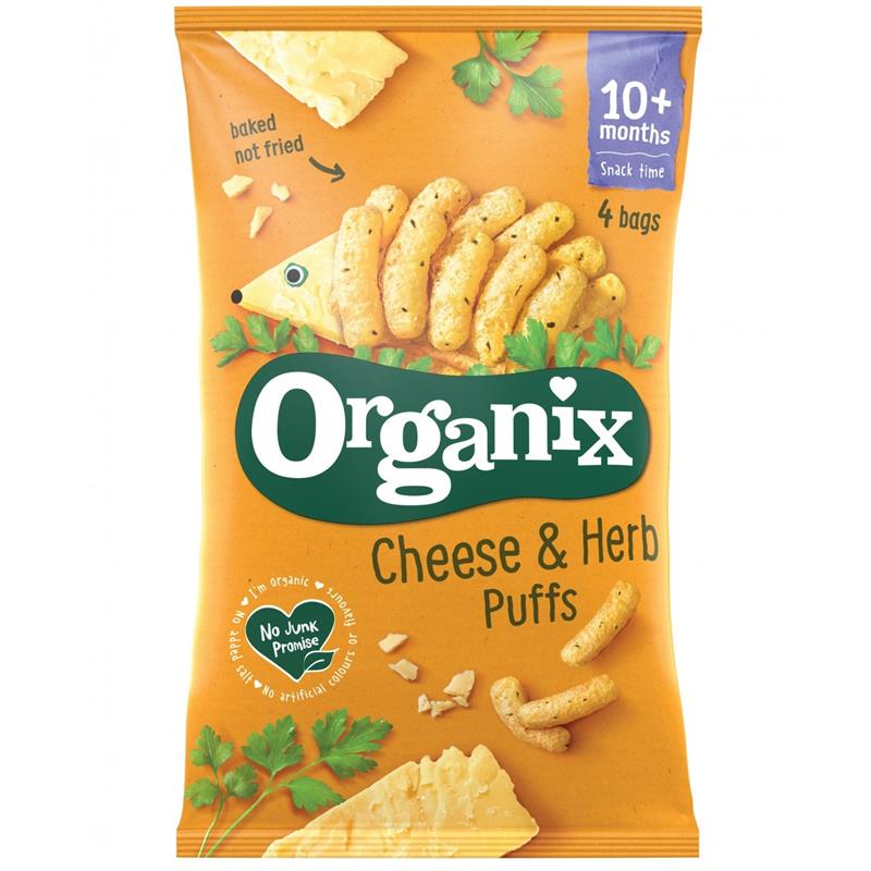 Organix, Snack ecologic din porumb cu branza si patrunjel, 10 luni+, 60 g