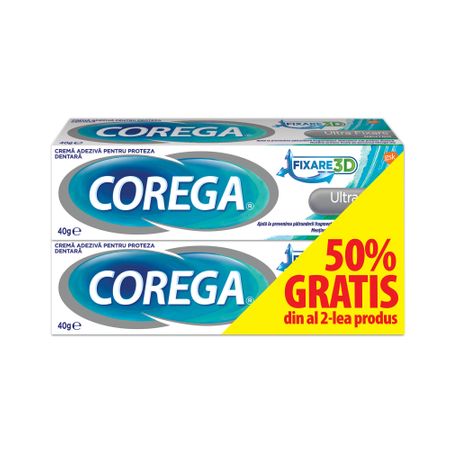 Crema adeziva pentru proteza dentara Corega Ultra Fixare Neutro 1+50% reducere din al 2-lea produs