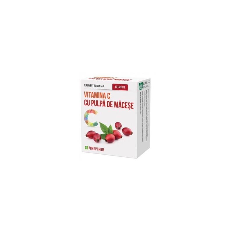 Vitamina C cu pulpa de macese , 30 capsule Parapharm 