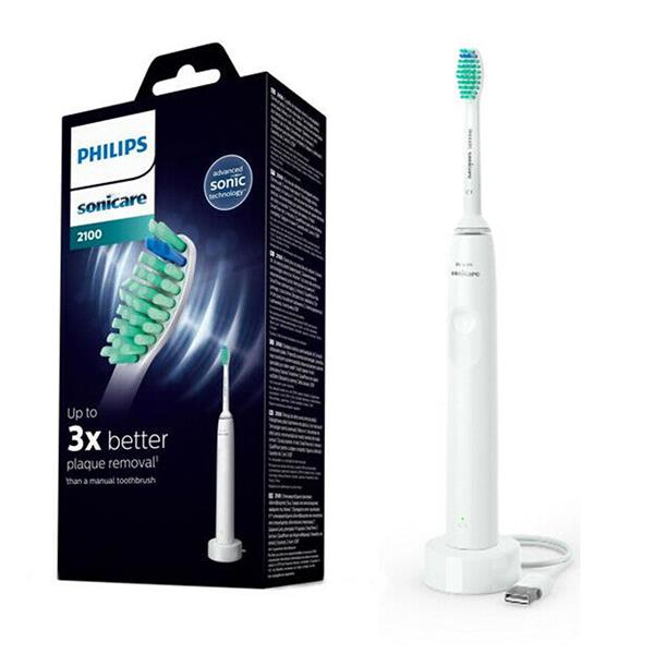 Periuta de dinti sonica electrica Philips Sonicare Seria 2100 HX3651/13, 31000 miscari/minut, Cronometru Quadpacer si SmarTimer, Design ergonomic subtire, 1 capat de periere, Alb