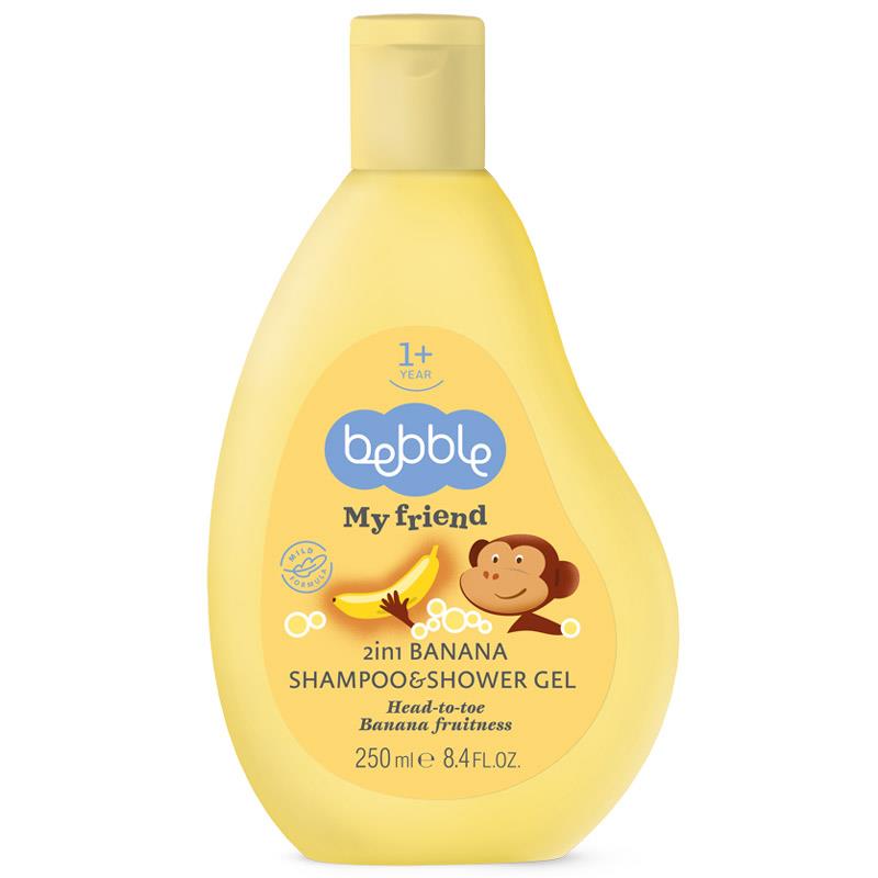 Sampon si gel de dus2 in 1 cu aroma de banana, 250 ml 