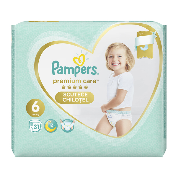 Scutece-chilotel Pampers premium care nr. 6 ,15 kg+ , 31 bucati