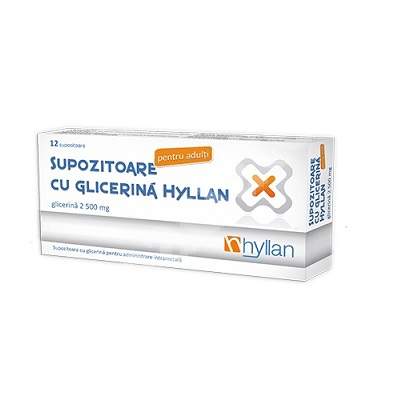 Supozitoare cu Glicerina pentru adulti,12 supozitoare, Hyllan