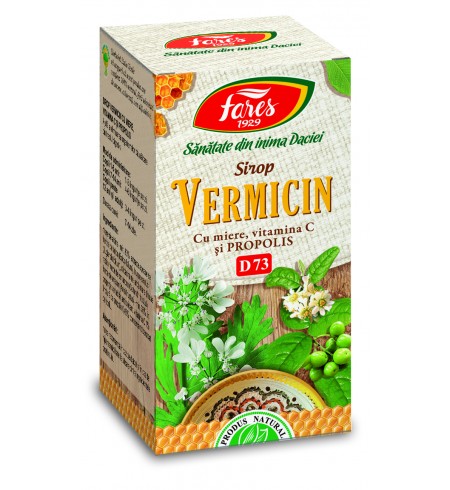 Vermicin sirop cu miere, vitamina C si propolis D73, Fares